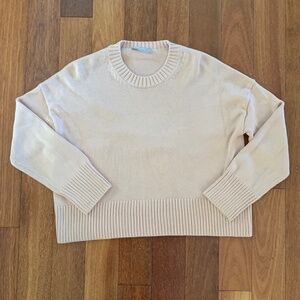 Everlane Pink Blush Cotton Crew Neck Everyday Boxy Sweater Small